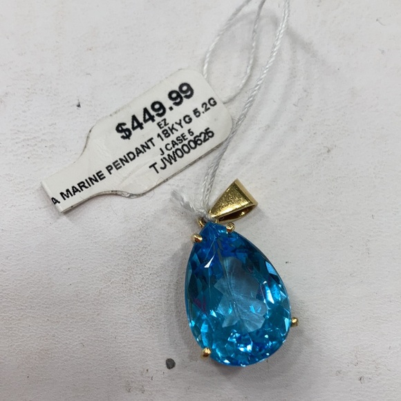 Gorgeous blue pendant set an 18 karat gold - Picture 3 of 9